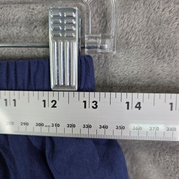 Womens Bsubseach Navy Blue Cotton Shorts Eyelet Hem Elastic Waist 4" Inseam S - Picture 7 of 10